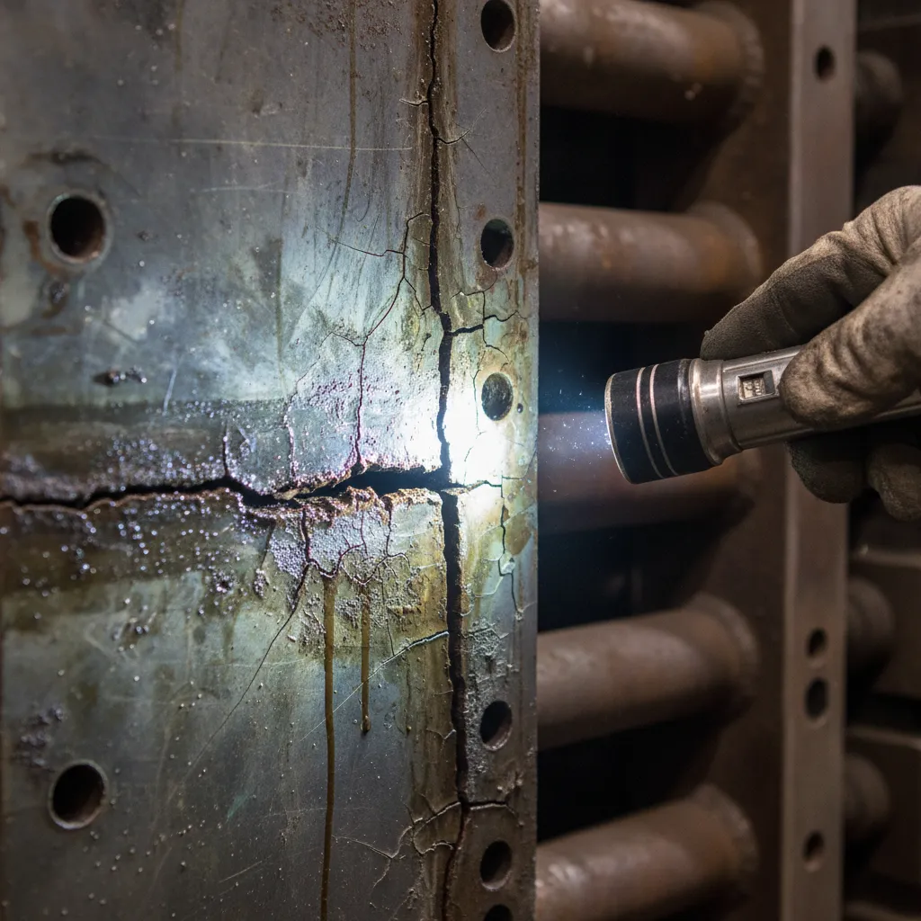 Cracked heat exchanger inspection flashlight